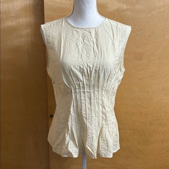 Anthropologie Tops - NWT Anthropologie Beige The Della Pleated-Waist Shell Top Size S